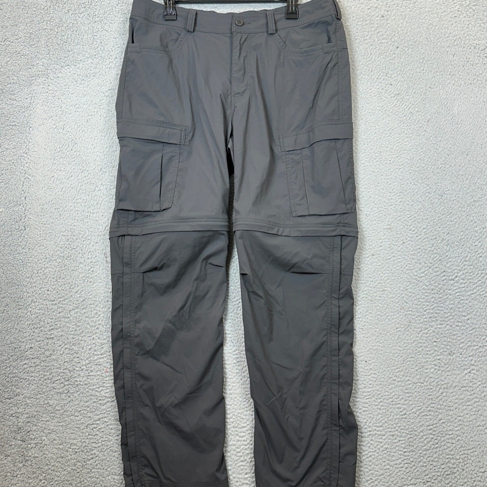 REI Co-op Pants Mens 38X32 Sahara Grey Convertible Cargo Zip Off Hiking Outdoor